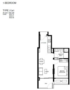 tengah-garden-residences-floor-plan-1-bedroom-type-1a1-singapore